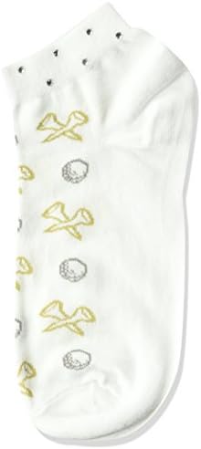 K. Bell Women's Gone Golfing Novelty Low Cut Sport Socks, TEED Up (White), Shoe Size: 4-10