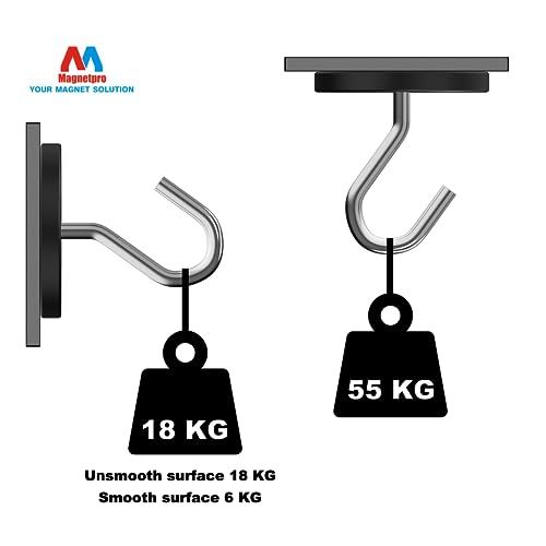 Image of Magnetpro 2 Pieces Strong Rubber Coated Mounting Magnets 120 LB | Anti-Scratch, Over 120 LB Adhesive Power, with M6 Thread Hole and Bolts