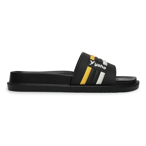 Image of YOHO Men Sliders UrbanloomX | Waterproof Monsoon Footwear | Textured Upper & Cushion Comfort | Home Wear Chappal for Gents & Boys