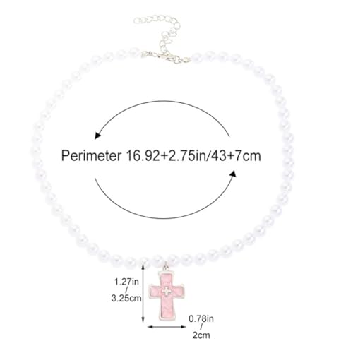Collier imitation perle réglable cadeau idéal motif chat coeur - 5
