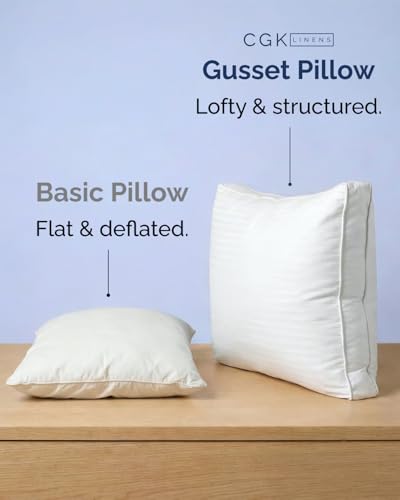 Image of Bed Pillows for Sleeping, Queen Size, Super Soft & Fluffy, Set of 2 - White | Down Alternative Filling, Hotel Luxury Quality, Gusseted Pillow for Back, Stomach & Side Sleepers, Comfy, Cozy & Breathable