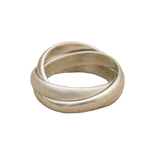 Unique Handmade Interlocking Ring Rolling Ring 925 Sterling Silver Artisan Boho Statement Handmade Jewelry Gift for Women (9)