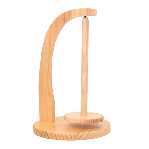 Image of Yarn Holder for Knitting and Crocheting, Magnetic Yarn Ball Holder, Yarn Spindle Dispenser, Crochet Gift for Knitting Lovers,Wooden Yarn Spinner for Crochet(Color:Natural Wood)