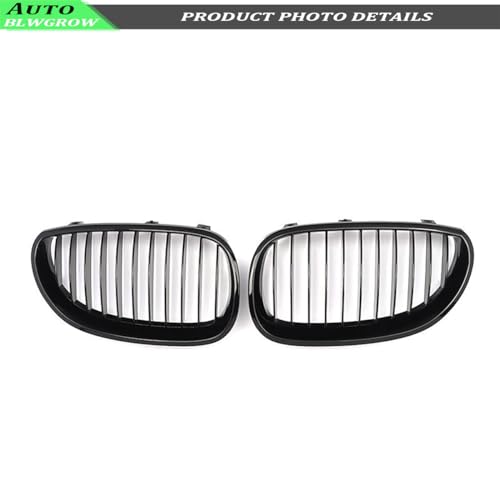 BLWGROW Front Kidney Grille Compatible with 2003-2009 BMW 5 series 520i 523i 525i 528i 530i 535i 550i BMW E60 Kidney Grill Glossy Black Single Slats by BLWGROW - Image 2
