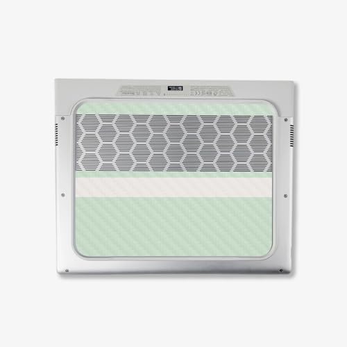 Image of MightySkins Carbon Fiber Skin Compatible with Alienware X14 R2 (2023) Full Wrap Kit - Mint Stripes | Protective, Durable Textured Carbon Fiber Finish | Easy to Apply & Change Styles | Made in The USA