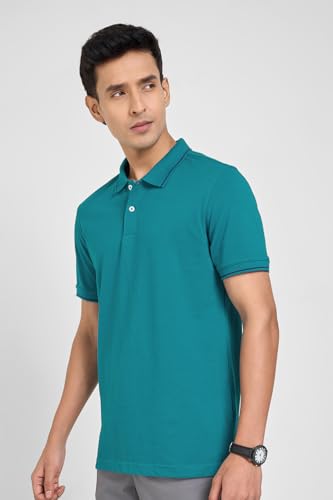 Image of Peregrine by Pantaloons Men's Solid Slim Fit Polo Shirt