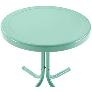 Crosley Furniture Griffith Weather Resistant Retro Metal Outdoor Side Table for Patio, Deck, Porch, Aqua Crosley Furniture Griffith Weather Resistant Retro Metal Outdoor Side Table for Patio Deck Porch Aqua