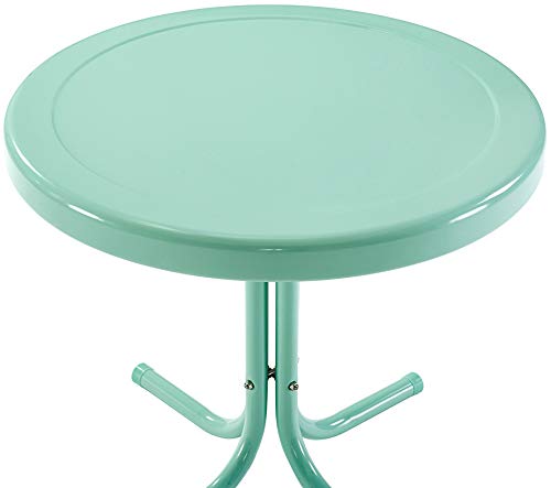 Crosley Furniture Griffith Weather Resistant Retro Metal Outdoor Side Table for Patio, Deck, Porch, Aqua by Crosley Furniture - Image 2