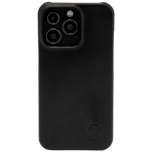 JT Berlin BackCase Kreuzberg Echtleder Hardcover kompatibel mit Apple iPhone 13 Pro [Clip-on-Cover mit robuster Hartschale, Wireless Charging (Qi) kompatibel, Weiches Innenfutter] schwarz