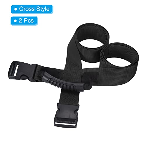 PATIKIL Alça de transporte com alça, pacote com 2 cintos de nylon ajustáveis estilo cruz para mover