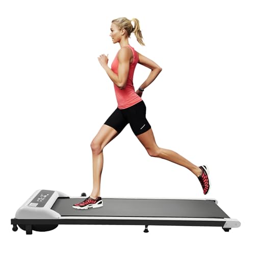 Tapis de course pliable 2 en 1 pour la maison, faible encombrement et protection des genoux, Treadmill portable avec écran LED, pour adultes, enfants et personnes âgées