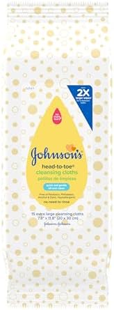 Johnson's Baby Head-To-Toe Gentle Cleansing Cloths, 15 ct