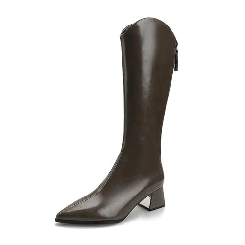 Cuissardes femme ajustées finis les mollets serrés en bottes hautes avec zip