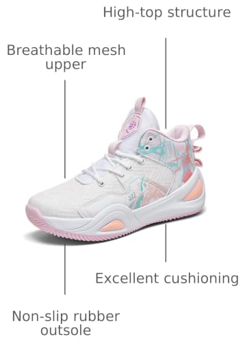 Image of Womens Mens Basketball Shoes Volleyball High Top Breathable Fashion Comfortable Outdoor Sport Non Slip Rubber Sneakers