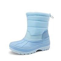 DREAM PAIRS Boys Girls Snow Boots Water-Resistant Outdoor Warm Cozy Anti-Slip Mid Calf Faux Fur Lining Winter Shoes for Toddler/Little/Big Kids,Size 1 Little Kid,Blue,KKUMSB2504