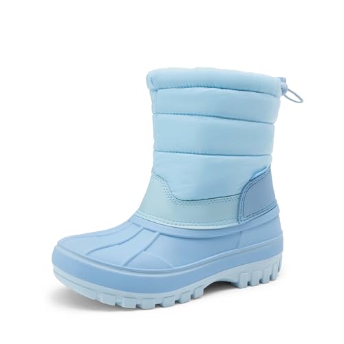 DREAM PAIRS Boys Girls Snow Boots Water-Resistant Outdoor Warm Cozy Anti-Slip Mid Calf Faux Fur Lining Winter Shoes for Toddler/Little/Big Kids 13 Little Kid Blue