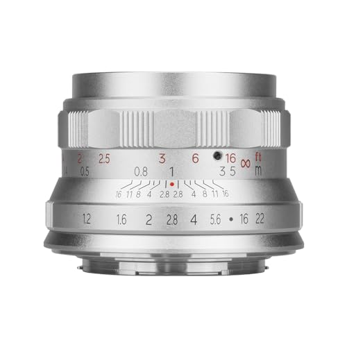 Image of Brightin Star 35mm Lens APS-C Large Aperture Portrait Lens Mirroless Camera (Silver(for Fuji XF), 35mm F1.2)