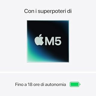 Apple MacBook Air 13'' con chip M5: progettato per l’AI, display Liquid Retina da 13,6'', 32GB di memoria unificata, 512 GB di archiviazione SSD, 10 CPU, 8 GPU, Wi Fi 7 – Argento