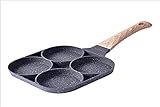 NC Sartén para tortilla de 4 agujeros, tortilla antiadherente de aluminio para cocina de gas y cocina de inducción