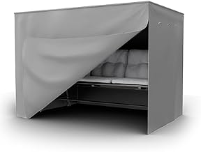 Kronenburg Hollywood Swing Cover, Winter Resistant 3-4 Seater Swing Cover, 420D Oxford Fabric, 150 x 210 x 150 cm, Grey, Cover with 2 Zips, Weatherproof Garden Swing Cover