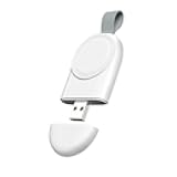 WalkerFit Magnetic USB Portable iWatch Charger Suitable for Apple Watch Series 10/9/8/7/6/5/4/3/2/1/SE/Ultra, 3 Hours Fast Charging, Ultra Light Weight, Type-A Port, White