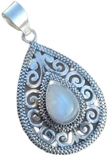 Rainbow Moonstone Pendant, Teardrop Stone Pendant, June Birthstone Pendant, Designer Pendant, Blue Flash Gemstone Pendant, Healing Pendant, Handmade Pendant, Vintage Pendant, Statement Pendant, Unisex Pendant, Best Christmas Or New Year Gifts Idea