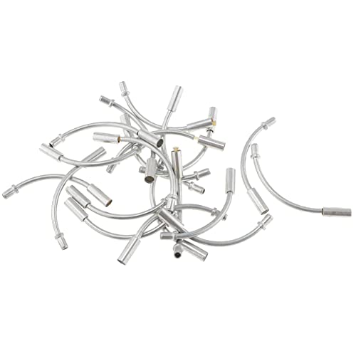 Grimmstr 50 Pieces Bike Folding Cycling V Brake Noodle Linear Pull Brake Cable Guide Hose 90 Degree Bicycle Brake Parts, Silver