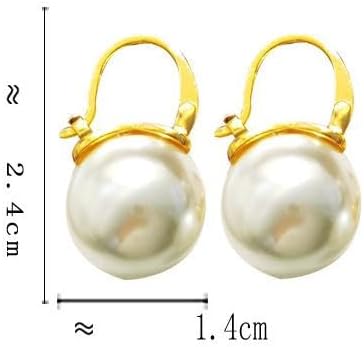 925 Sterling Silver Pearl Dangle Drop Earrings for Women Girls Hypoallergenic 14K Gold Plated Clasp Elegant Jewelry Size 14mm - Image 9