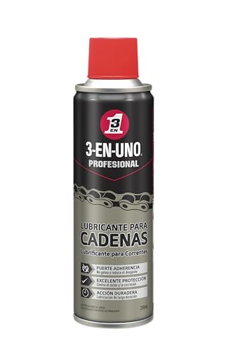 3 EN UNO Profesional Lubricante de Cadenas en Spray 250 ml – Incoloro, Alta Protección y Deslizamiento Suave