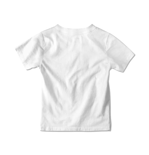 Image of Printed T Shirt for Boys and Girls, Trendy Half Sleeve Shirt for Kids - White