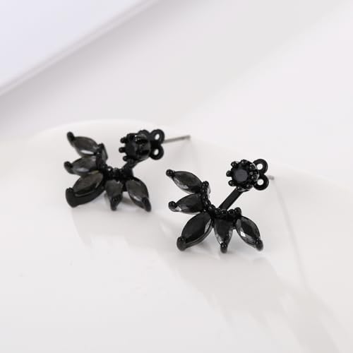 Marquise Ear Jacket Earrings Cubic Zirconia Front & Back Statement Stud Earrings Bridal Cluster Earrings4