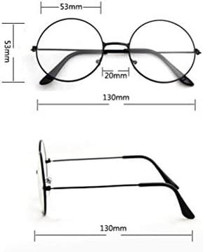 Round Retro Metal Glasses, 3 Pair Metallic Frame Eyeglasses Vintage Classic Clear Lens Glasses Eyewear for Men Women Unisex Wroking Dressing Black Gold Silver