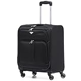 Flight Knight Lightweight 4 Wheel 800D Soft Case Suitcases Cabin Carry on Hand Luggage Approved for easyJet & BA Maximium Size Overhead Carry on