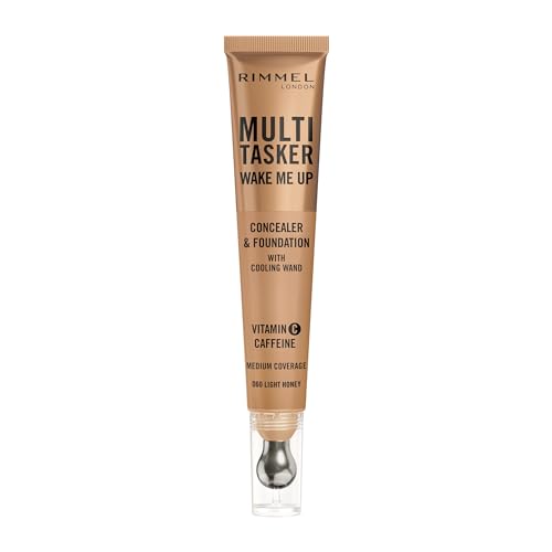 Rimmel Multi-Tasker Wake Me Up Foundation And Concealer 20Ml (Various Shades) - 060 Light Honey-image