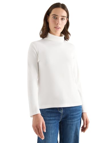 T-Shirt à Manches Longues Cecil Maille Côtelée Femme Col Rond Haut Basique Coton