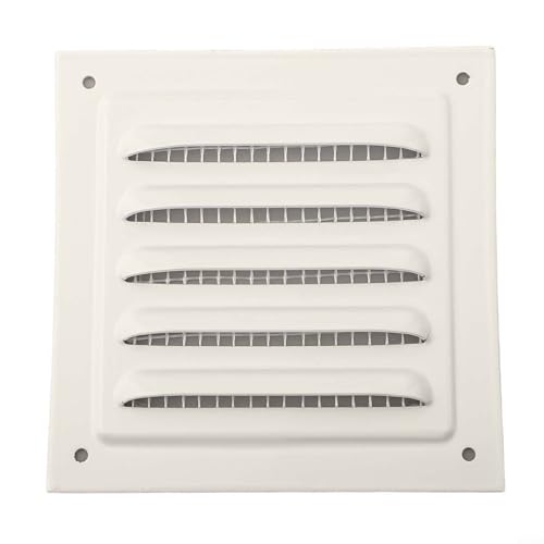 CWOQOCW Griglia di ventilazione quadrata in metallo in lega di alluminio con rete integrata per sistema di canalizzazione a soffitto e parete, 400 x 400 mm, bianco (100 x 100 mm)
