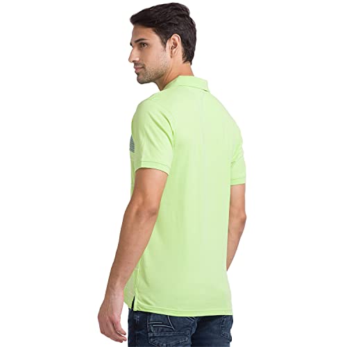 Image of Raymond Men's Pure Cotton Print Pattern Modern Fit Polo Collar Polo Neck Half Sleeve Casual T-Shirt