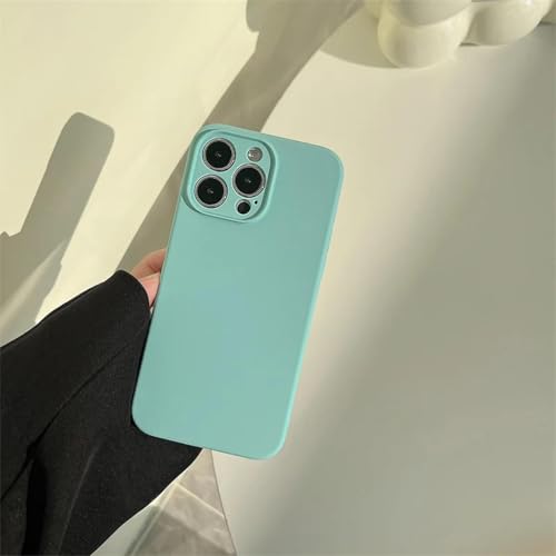 Coque silicone liquide iPhone 13 Pro finition premium bleu glacier