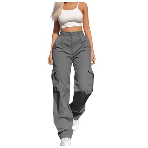Pantalon cargo décontracté pour femmes avec 4 poches pratiques