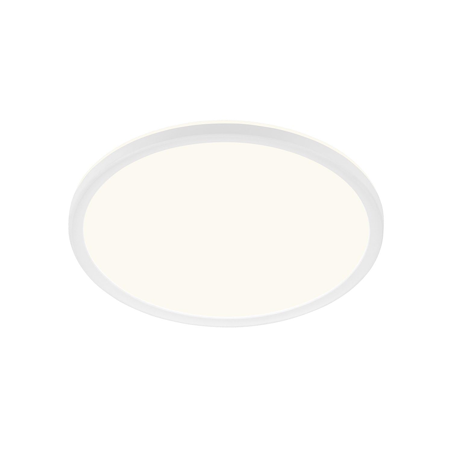 BRILONER - Plafón LED, Panel LED Ultra Plano, Efecto Retroiluminación, Luz Blanca Neutra, 30W, 3500 Lúm,Plafon LED Techo, Luces LED Habitacion, Redondo, Luces LED Cocina, Luz, Ø 48 cm, Blanco