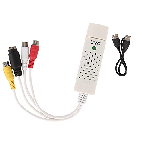 Cyrank Tarjeta De Captura De Video USB, Tarjeta De Captura De Video Convertidor De VHS A Digital con 1 Canal