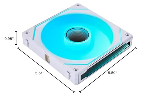 Lian Li UNI Fan SL-Infinity 140mm Reverse Blade-Single Pack-ARGB Fan-Daisy-Chain Design-Infinity Mirror-Customizable Lighting Effects-Without Controller-White-(14RSLIN1W)