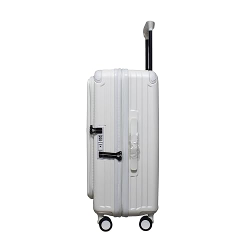 Image of SWISS MILITARY Polycarbonate Summit Set of 3 (Cabin + Medium + Large) Trolley Luggage, Hard Case 360 Rotatable 8 Wheels, Anti Theft Zip & 15.6 inch Laptop Suitcase with Cover Free White 60cm 70cm 80cm