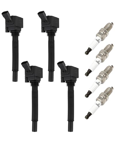 ECCPP Ignition Coil Coils&iridium Spark Plugs UF673 for Dodge for Dart 2013-2016 & for Fiat 500 2012-2017, 1.4L set of 4