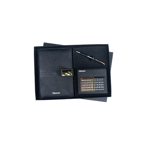 Image of Personalised 3 in 1 Corporate Gift Set which Includes Diary,Calender, Metal Pen Gift Set for, Employee of The Month, Corporate Gift for Clients,Diwali Gifts(Black)