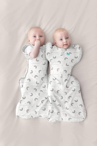 Image of Love to Dream Swaddle UP, Baby Sleep Sack, Self-Soothing Swaddles for Newborns, Improves Sleep, Snug Fit Helps Calm Startle Reflex, New Born Essentials for Baby,1.0 TOG, Medium 13-19lbs, Rainbow Dream