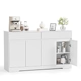 YOUDENOVA Sideboard 140 cm, Küchenschrank mit 2 Schubladen & 4 Türen