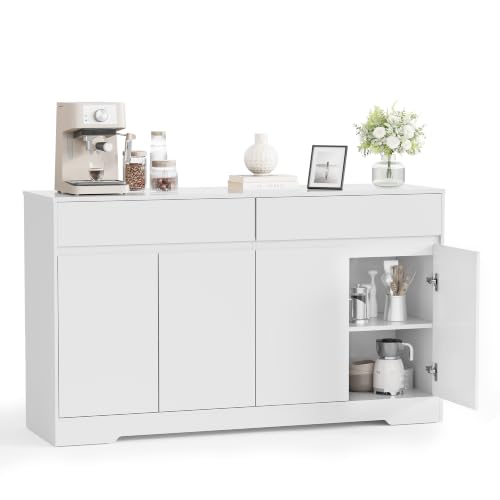 YOUDENOVA Buffet 140 Cm, Meuble De Cuisine avec 2 Tiroirs Et 4 Portes