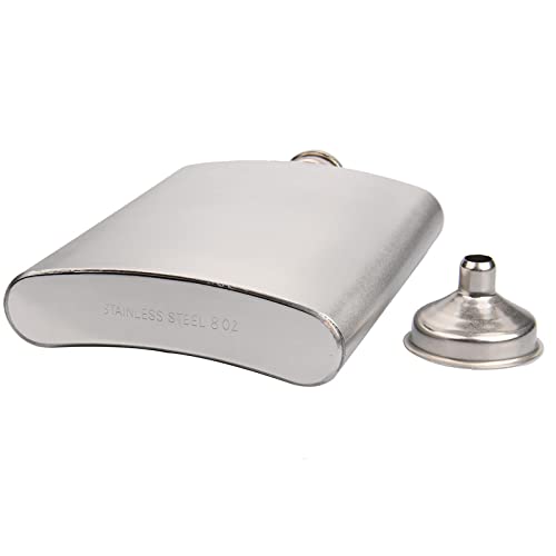 8 Oz Flask For Liquor For Men, Leakproof Drinking Flask With Funnel, Stainless Steel Flask Hip Flask Set, Camping Pocket Flask, Laser Weleded Screw Cap, Ideal For Gift #TOP3
