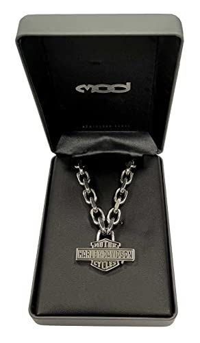 Harley-Davidson Men's Vintage Bar & Shield Large Link Necklace - Stainless Steel2